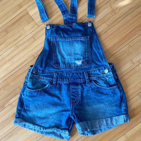 Levi’s Shortall Overall Jean Shorts Size 14 - Picture 11 of 11